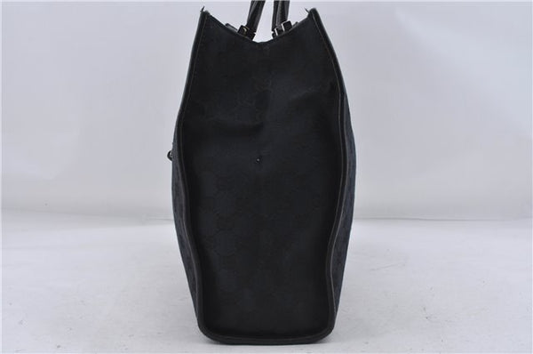 Authentic GUCCI Jackie Shoulder Tote Bag GG Canvas Leather 0021074 Black 6318D