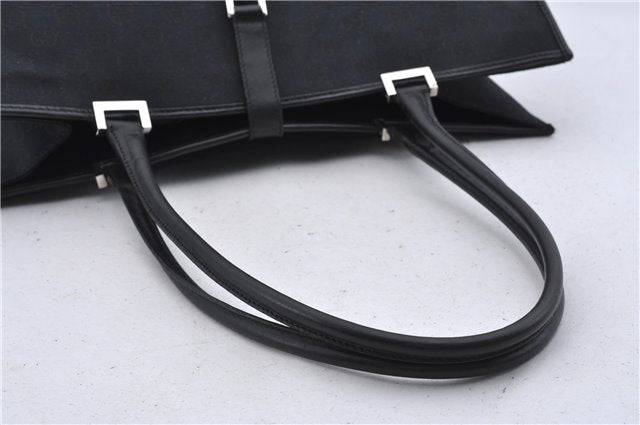 Authentic GUCCI Jackie Shoulder Tote Bag GG Canvas Leather 0021074 Black 6318D