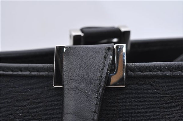 Authentic GUCCI Jackie Shoulder Tote Bag GG Canvas Leather 0021074 Black 6318D