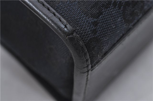 Authentic GUCCI Jackie Shoulder Tote Bag GG Canvas Leather 0021074 Black 6318D