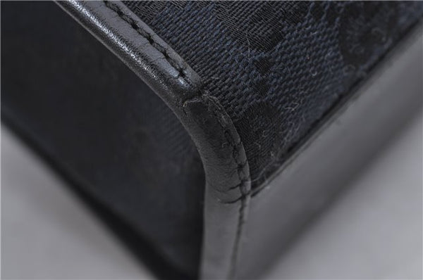 Authentic GUCCI Jackie Shoulder Tote Bag GG Canvas Leather 0021074 Black 6318D