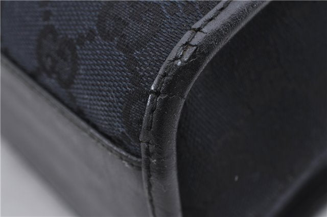 Authentic GUCCI Jackie Shoulder Tote Bag GG Canvas Leather 0021074 Black 6318D