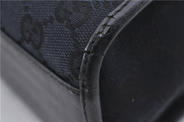 Authentic GUCCI Jackie Shoulder Tote Bag GG Canvas Leather 0021074 Black 6318D