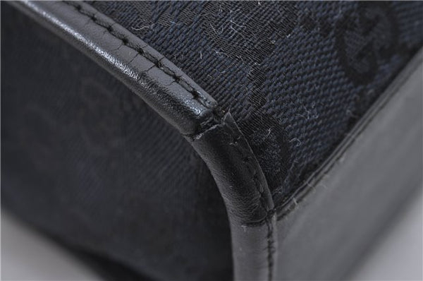 Authentic GUCCI Jackie Shoulder Tote Bag GG Canvas Leather 0021074 Black 6318D