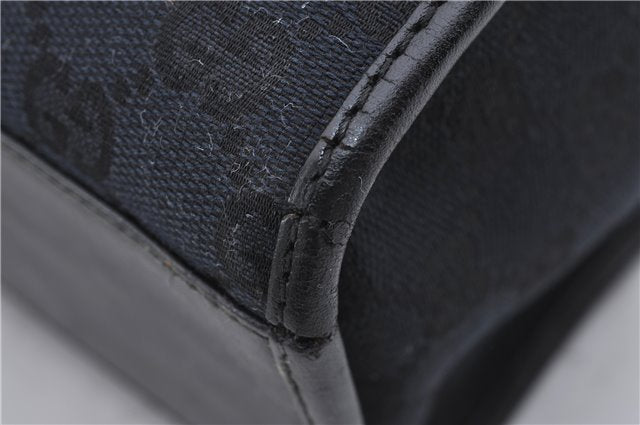 Authentic GUCCI Jackie Shoulder Tote Bag GG Canvas Leather 0021074 Black 6318D