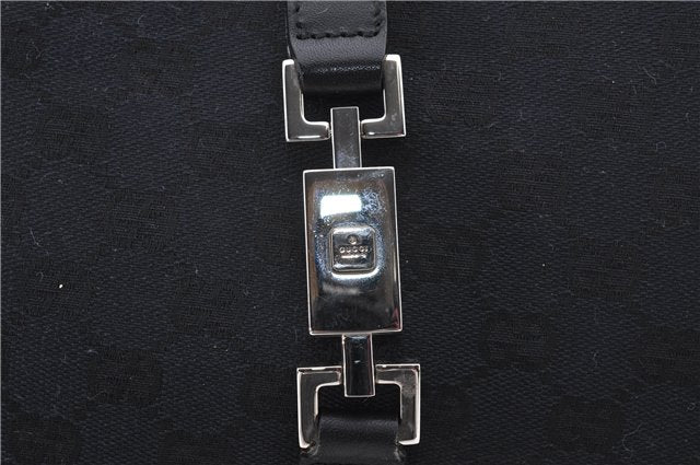 Authentic GUCCI Jackie Shoulder Tote Bag GG Canvas Leather 0021074 Black 6318D