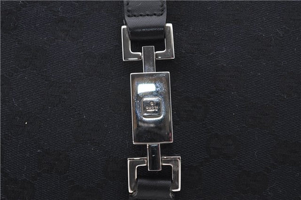 Authentic GUCCI Jackie Shoulder Tote Bag GG Canvas Leather 0021074 Black 6318D