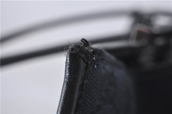 Authentic GUCCI Jackie Shoulder Tote Bag GG Canvas Leather 0021074 Black 6318D