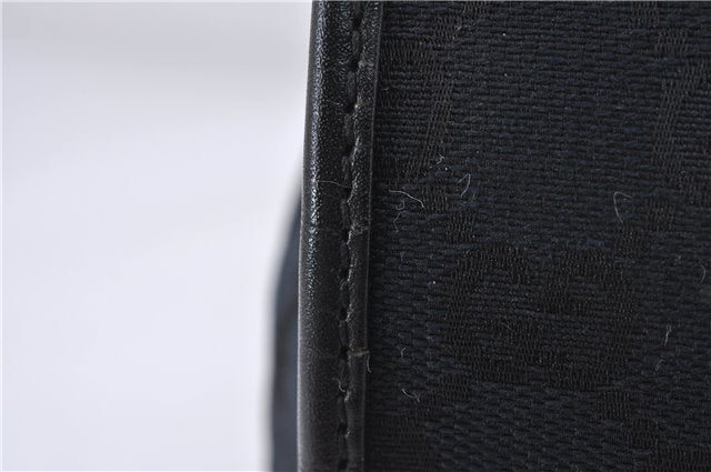 Authentic GUCCI Jackie Shoulder Tote Bag GG Canvas Leather 0021074 Black 6318D