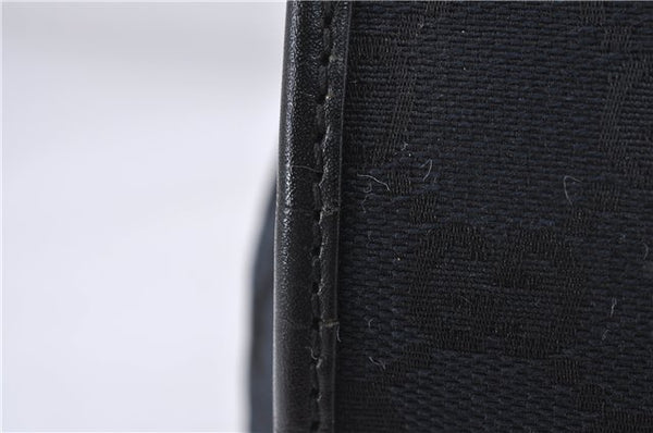 Authentic GUCCI Jackie Shoulder Tote Bag GG Canvas Leather 0021074 Black 6318D