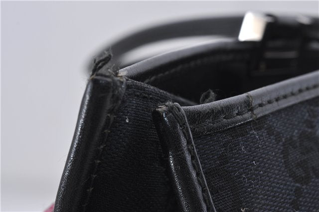 Authentic GUCCI Jackie Shoulder Tote Bag GG Canvas Leather 0021074 Black 6318D