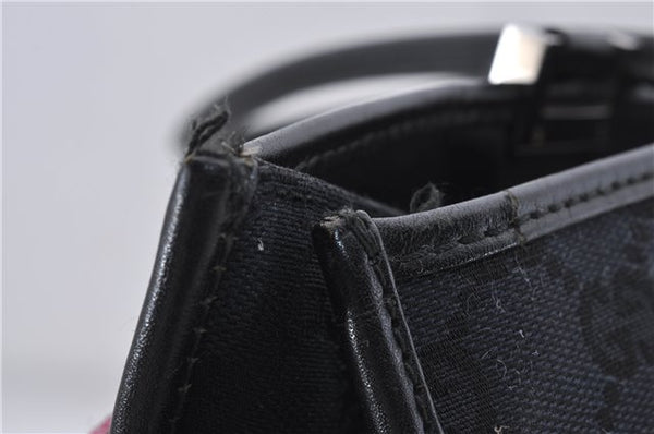 Authentic GUCCI Jackie Shoulder Tote Bag GG Canvas Leather 0021074 Black 6318D