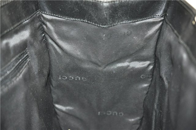 Authentic GUCCI Jackie Shoulder Tote Bag GG Canvas Leather 0021074 Black 6318D