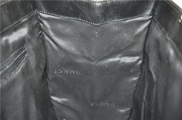 Authentic GUCCI Jackie Shoulder Tote Bag GG Canvas Leather 0021074 Black 6318D