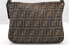 Authentic FENDI Zucca Mamma Baguette Shoulder Bag Canvas Leather Brown 6319I