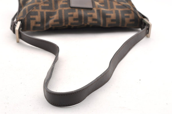 Authentic FENDI Zucca Mamma Baguette Shoulder Bag Canvas Leather Brown 6319I