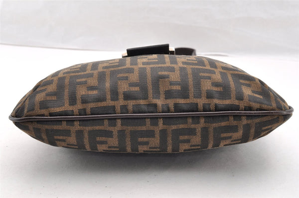 Authentic FENDI Zucca Mamma Baguette Shoulder Bag Canvas Leather Brown 6319I