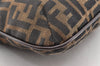 Authentic FENDI Zucca Mamma Baguette Shoulder Bag Canvas Leather Brown 6319I