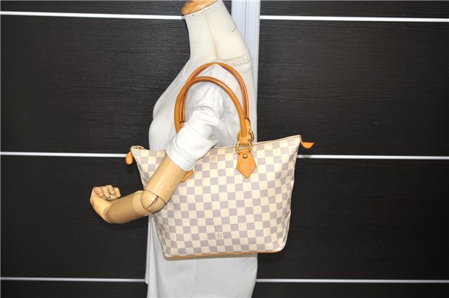 Authentic Louis Vuitton Damier Azur Saleya PM Shoulder Tote Bag N51186 LV 6320D