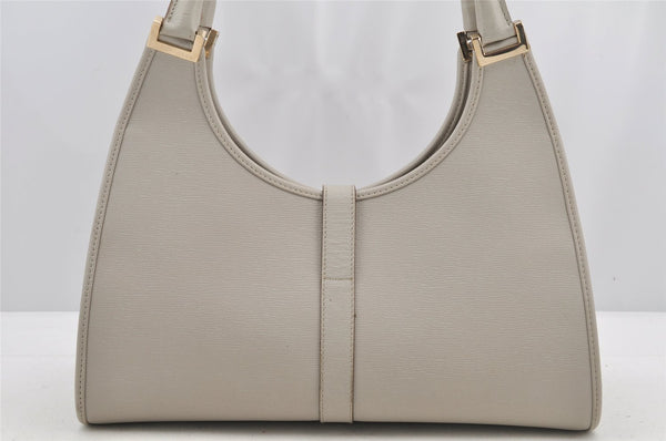 Authentic GUCCI Jackie Shoulder Hand Bag Purse Leather 0021067 Light Gray 6320I