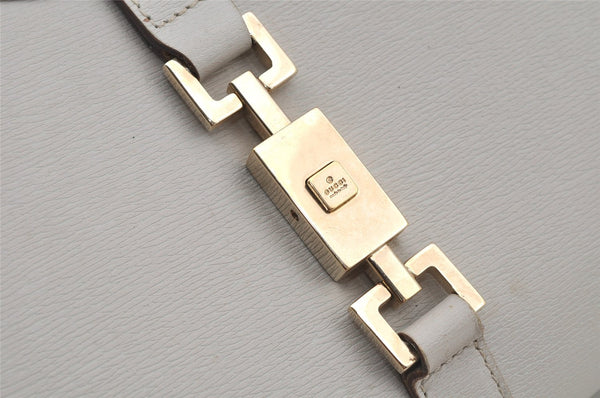 Authentic GUCCI Jackie Shoulder Hand Bag Purse Leather 0021067 Light Gray 6320I