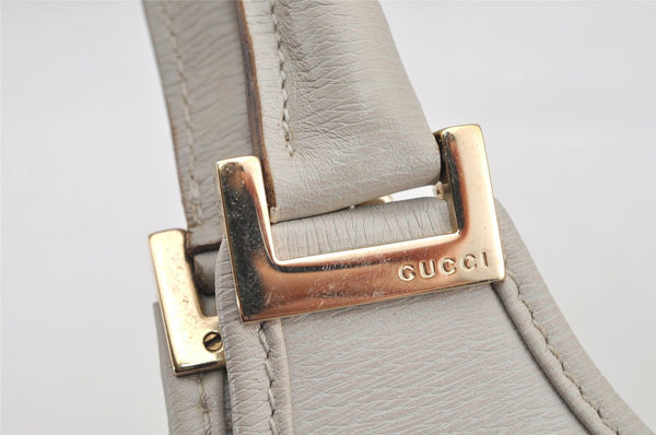 Authentic GUCCI Jackie Shoulder Hand Bag Purse Leather 0021067 Light Gray 6320I