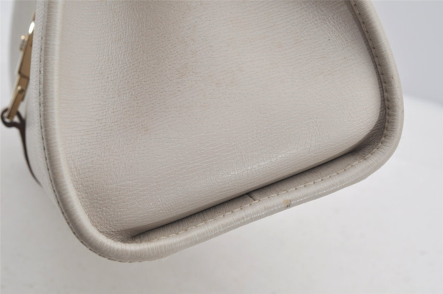 Authentic GUCCI Jackie Shoulder Hand Bag Purse Leather 0021067 Light Gray 6320I