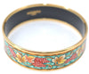 Authentic HERMES Email GM Bangle Grape Motif Gold Green  6321B