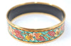 Authentic HERMES Email GM Bangle Grape Motif Gold Green  6321B