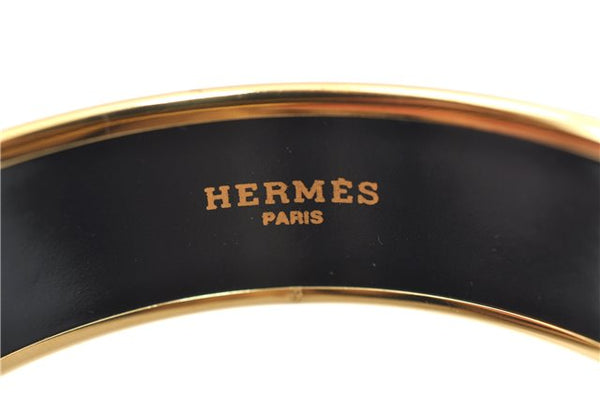 Authentic HERMES Email GM Bangle Grape Motif Gold Green  6321B