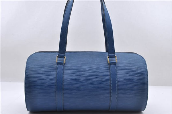 Authentic Louis Vuitton Epi Soufflot Hand Bag Blue M52225 LV 6321D