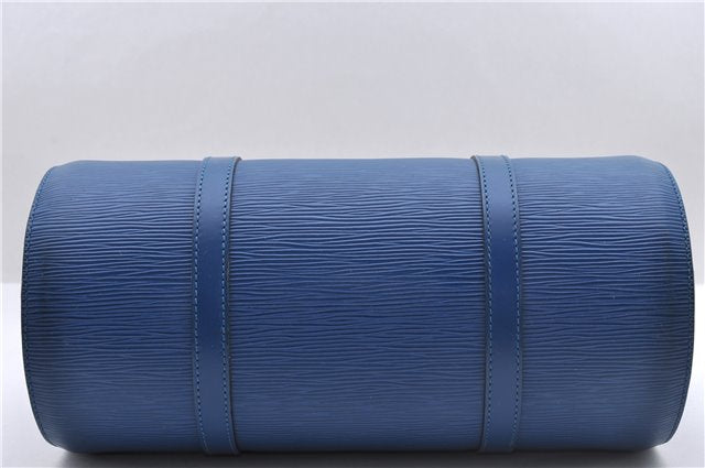 Authentic Louis Vuitton Epi Soufflot Hand Bag Blue M52225 LV 6321D