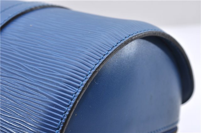 Authentic Louis Vuitton Epi Soufflot Hand Bag Blue M52225 LV 6321D