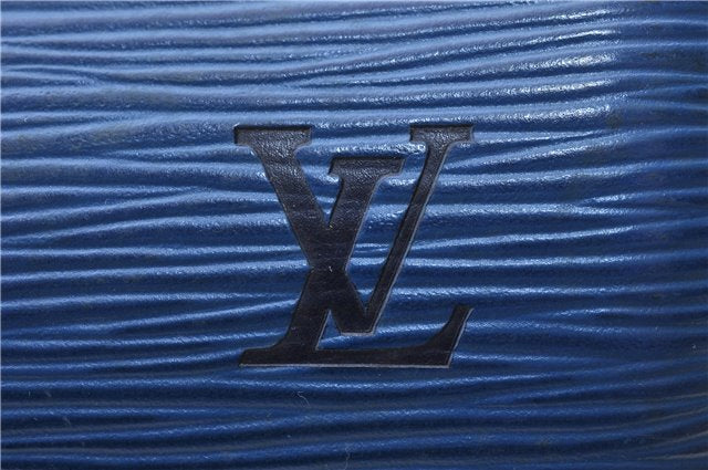 Authentic Louis Vuitton Epi Soufflot Hand Bag Blue M52225 LV 6321D