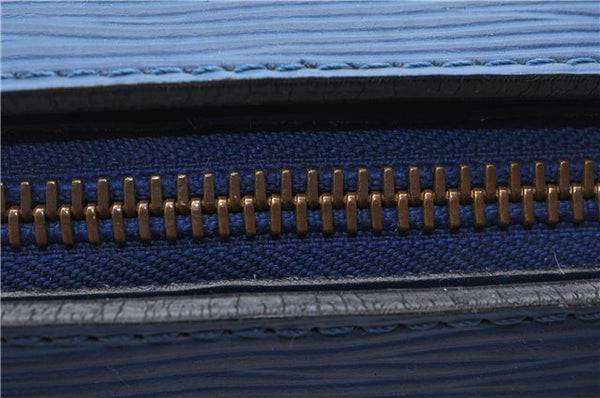 Authentic Louis Vuitton Epi Soufflot Hand Bag Blue M52225 LV 6321D