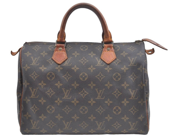 Authentic Louis Vuitton Monogram Speedy 30 Hand Boston Bag M41526 LV 6321G