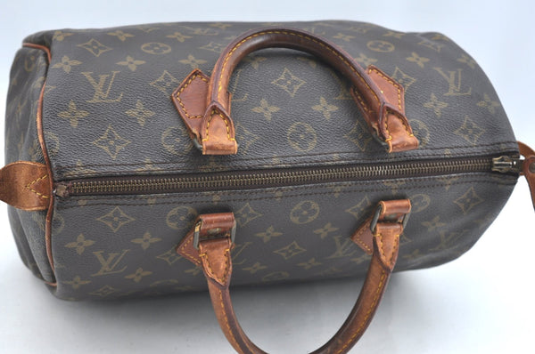 Authentic Louis Vuitton Monogram Speedy 30 Hand Boston Bag M41526 LV 6321G