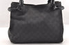 Authentic GUCCI Horsebit Shoulder Tote Bag GG Canvas Leather 101971 Black 6321I