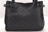 Authentic GUCCI Horsebit Shoulder Tote Bag GG Canvas Leather 101971 Black 6321I