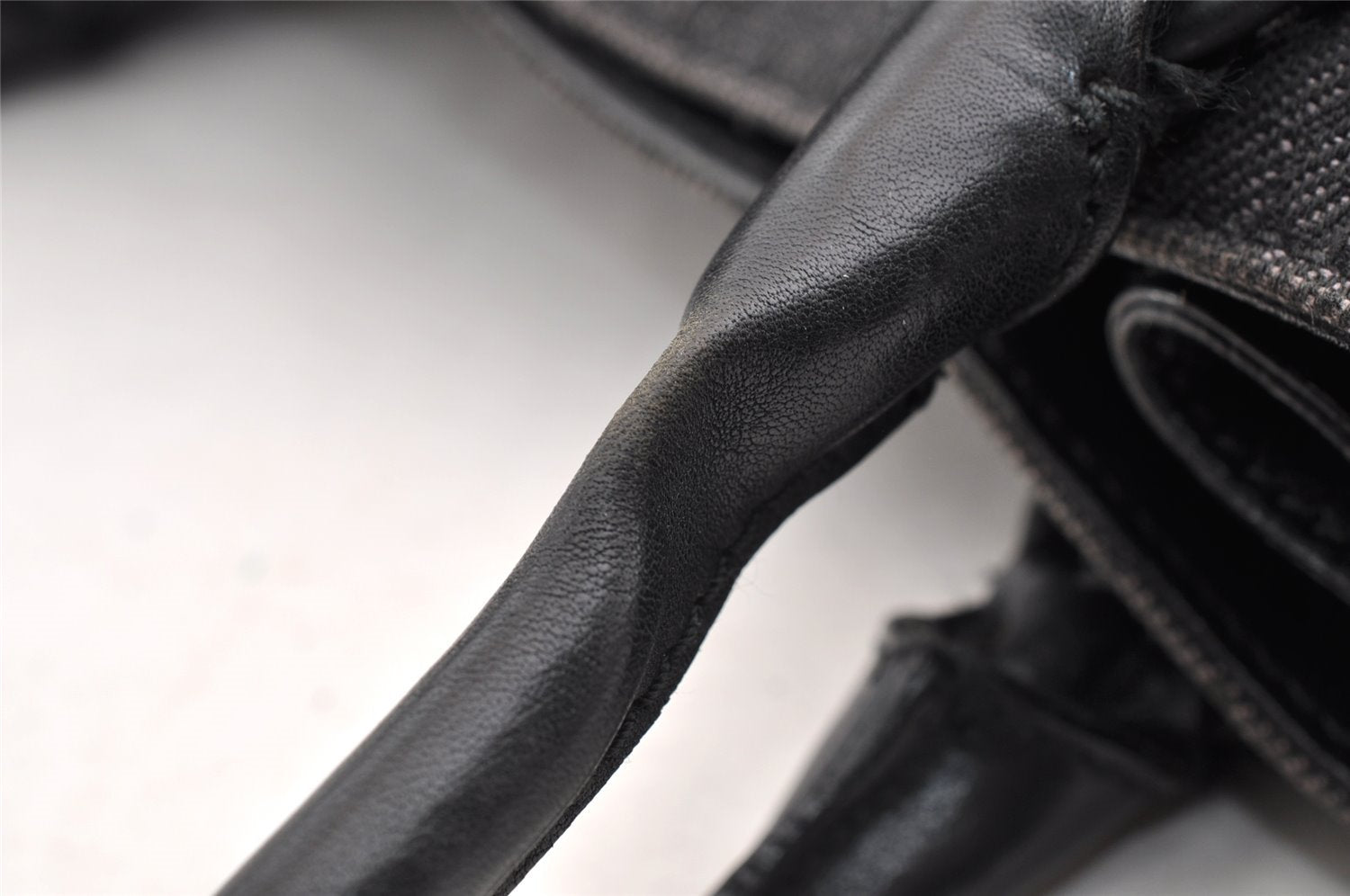 Authentic GUCCI Horsebit Shoulder Tote Bag GG Canvas Leather 101971 Black 6321I