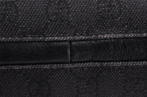 Authentic GUCCI Horsebit Shoulder Tote Bag GG Canvas Leather 101971 Black 6321I