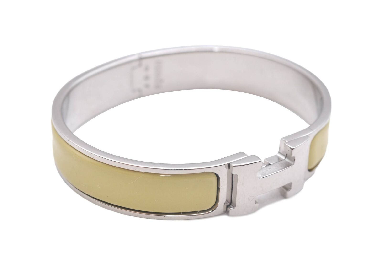 Authentic HERMES Bangle ClicH Yellow Silver 6322B