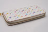 Authentic Louis Vuitton Monogram Multicolor Zippy Wallet White M60241 Pink 6322I