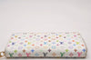 Authentic Louis Vuitton Monogram Multicolor Zippy Wallet White M60241 Pink 6322I