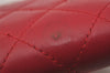 Authentic CHANEL Lamb Skin Matelasse Vintage Long Wallet Purse Red CC 6323I