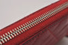 Authentic CHANEL Lamb Skin Matelasse Vintage Long Wallet Purse Red CC 6323I