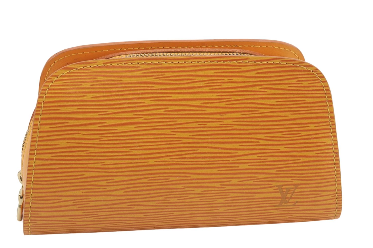Authentic Louis Vuitton Epi Dauphine Cosmetic Pouch Yellow M48449 LV 6324D