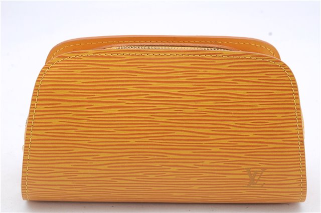 Authentic Louis Vuitton Epi Dauphine Cosmetic Pouch Yellow M48449 LV 6324D