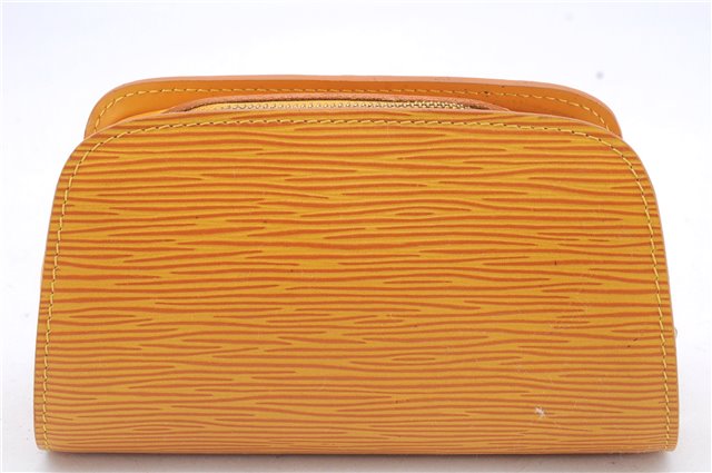 Authentic Louis Vuitton Epi Dauphine Cosmetic Pouch Yellow M48449 LV 6324D