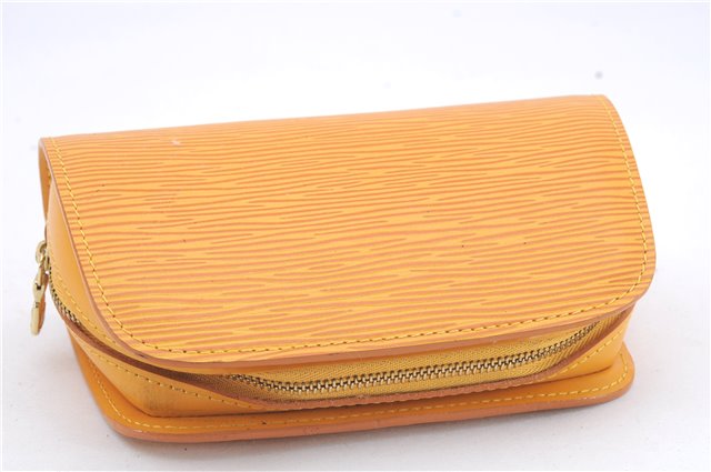 Authentic Louis Vuitton Epi Dauphine Cosmetic Pouch Yellow M48449 LV 6324D